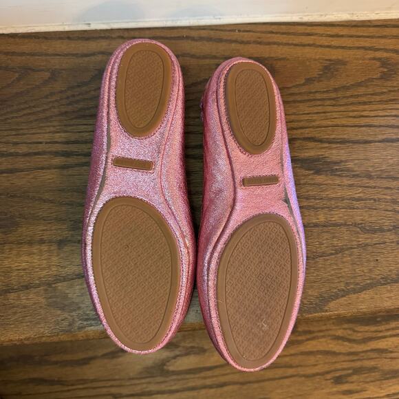 Tory Burch Minnie Travel Flat Metallic Pink Balletcore Size 7 - Picture 8 of 8